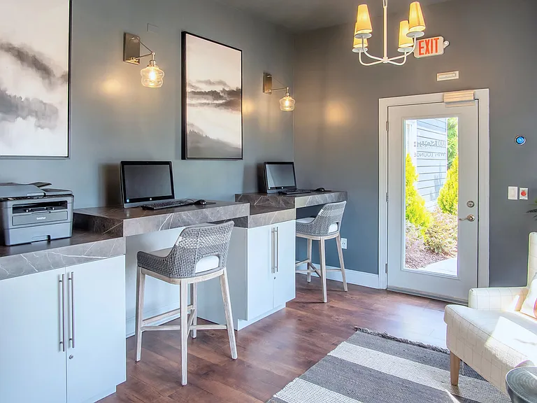 This inviting space offers a seamless blend of work and relaxation, all with the convenience of high-speed internet and free printing services.