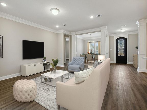 Great room in the Brooks floorplan at a Meritage Homes community in Gulfport, MS.