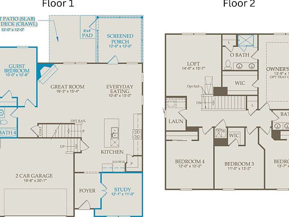 Floor Plan Level 1 and Floor Plan Level 2