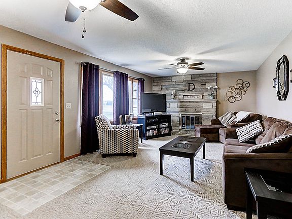 Living room with fireplace