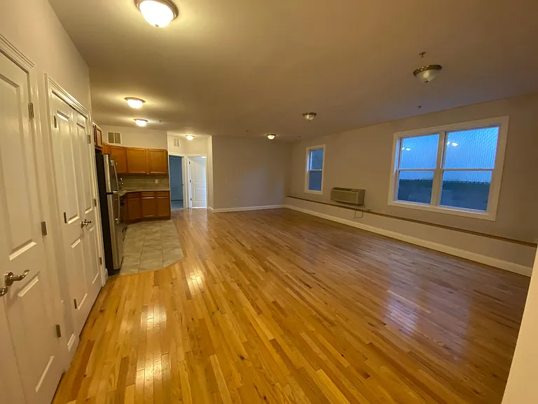 Living and dining area with plenty of closets