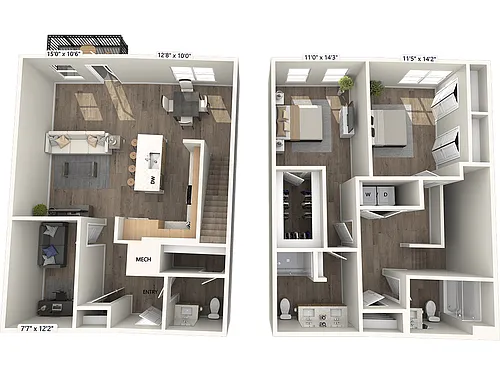 Floor plan B3D-1714sf-FinishIV