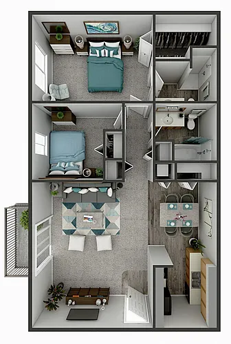 Floor plan 2 Bedroom 2 Bath G