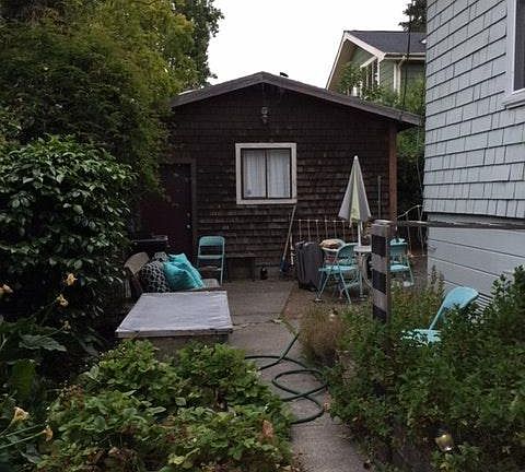 Detached Studio and ample space for gardening.