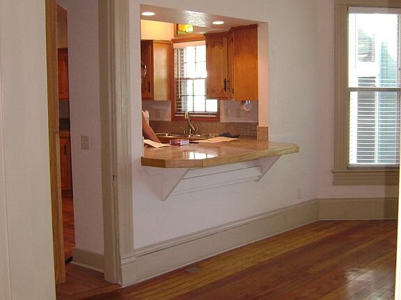 Dining room with counter from kitchen