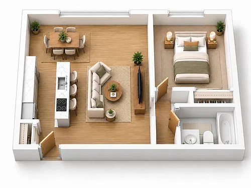 Floor plan 1BR - 1BTH
