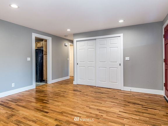 One of the two kitchen entrances off of the living room.