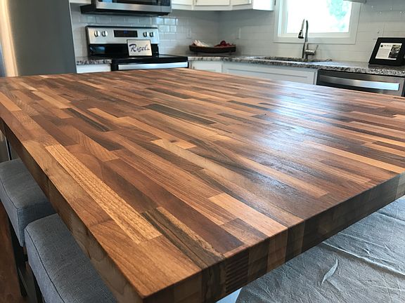 Walnut butcher block island