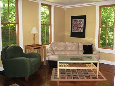 Living Room with originial pine floors