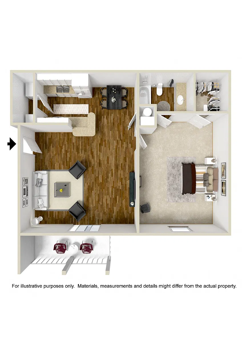 Floor plan ONE BEDROOM