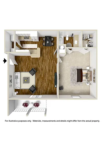 Floor plan ONE BEDROOM