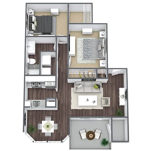 Floor plan B1: 2 Bed 1 Bath