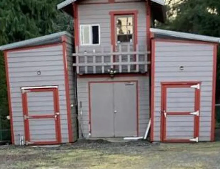 Backyard storage (right side only included plus office space on top)