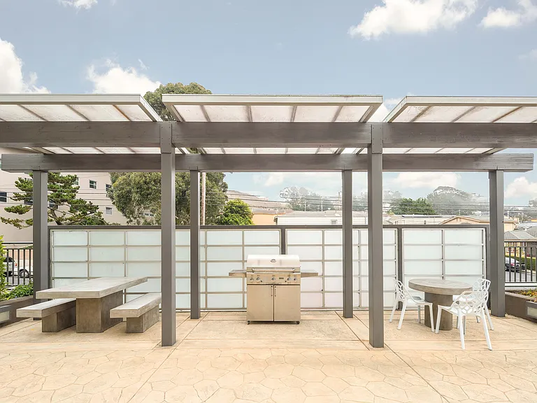 Modern Outdoor Patio Area with BBQ