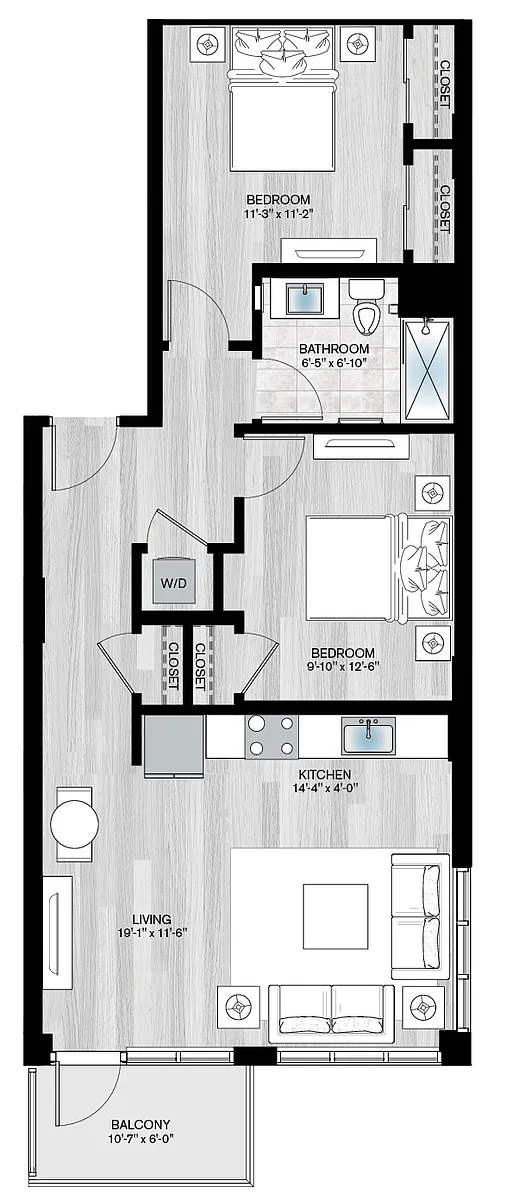 Floor plan Riviera-2B1B-S