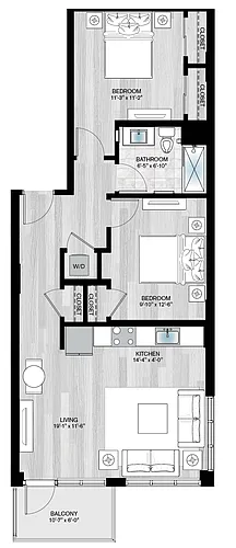 Floor plan Riviera-2B1B-S