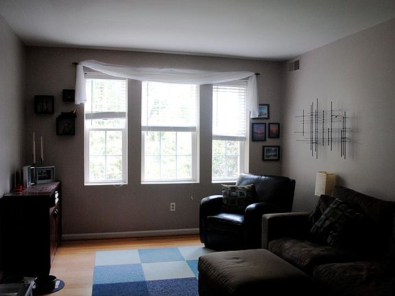 Living room with view of trees