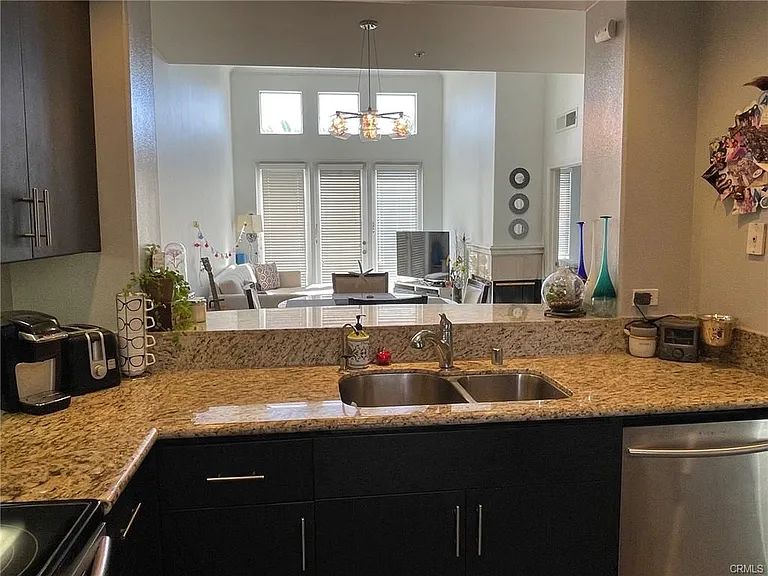 Kitchen is open to living room