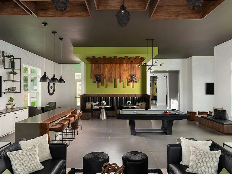 Lounge with Seating and Pool Table