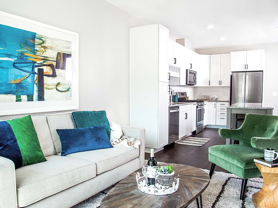 One-Bedroom Apartment Living Room and Kitchen