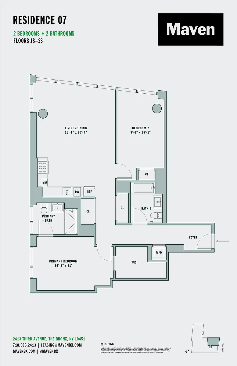 Floor plan 2 Bed/2 Bath-B4