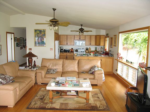 Living area and kitchen