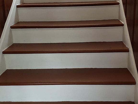 Stairs to second floor of house.