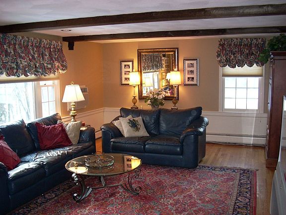 Family Room with fireplace and woodstove insert