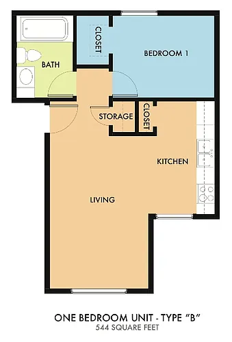 Floor plan One-Bedroom
