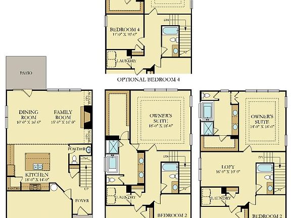 Floor Plan, it has Optional Bedroom 4th Plan