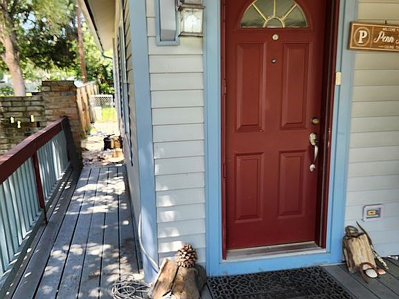Front door, left side house