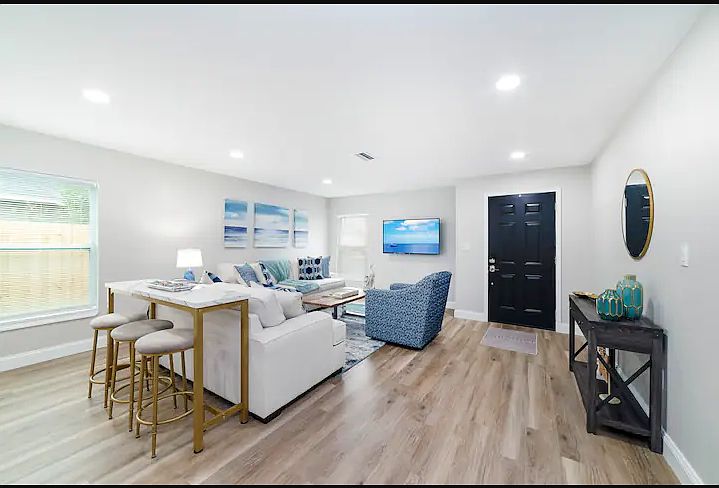 A large smart TV, perfect for relaxation after a day of local adventures.