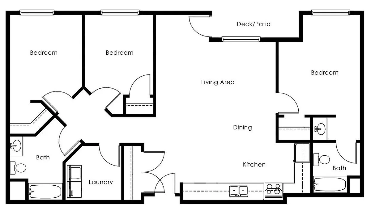 Floor plan 3 Bed 2 Bath