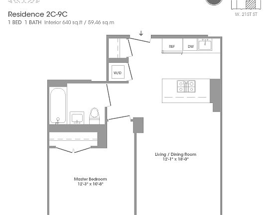 2nd image of 151 W 21st St APT 6C