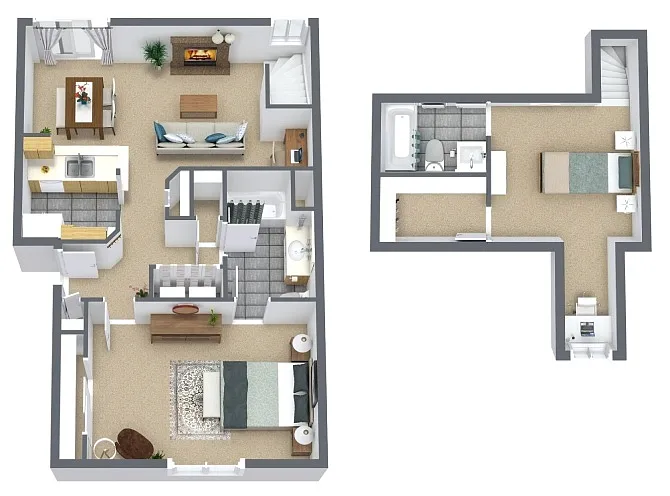 Floor plan 2 Bedroom 2 Bath