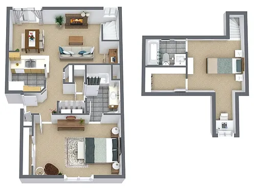 Floor plan 2 Bedroom 2 Bath