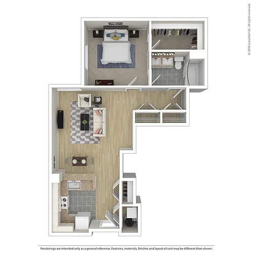 Floor plan 1 BR Northbridge