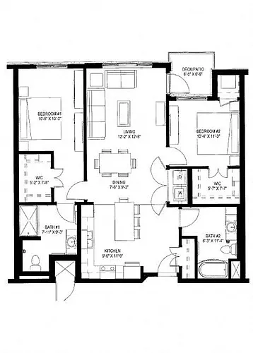 Floor plan Two Bedroom J