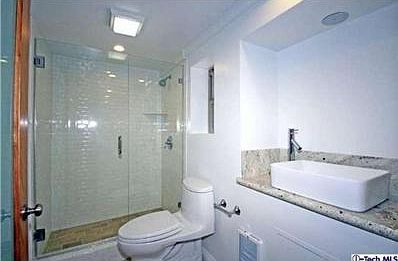 Gorgeous bath with over sized shower