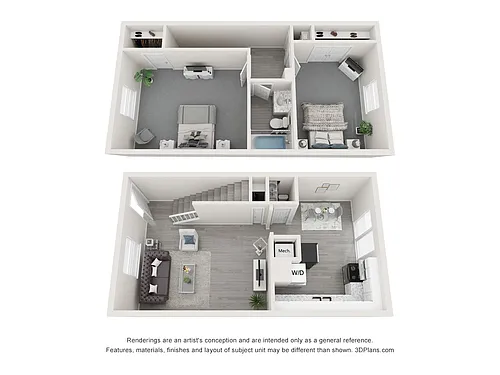 Floor plan Sage Townhome 2 bedroom Upgrade