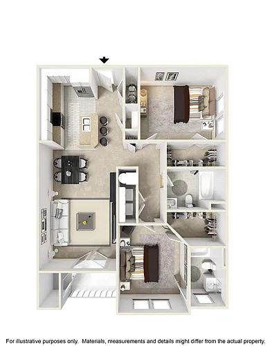 Floor plan B1 - The Fairway - Two Bedroom, Two Bathroom