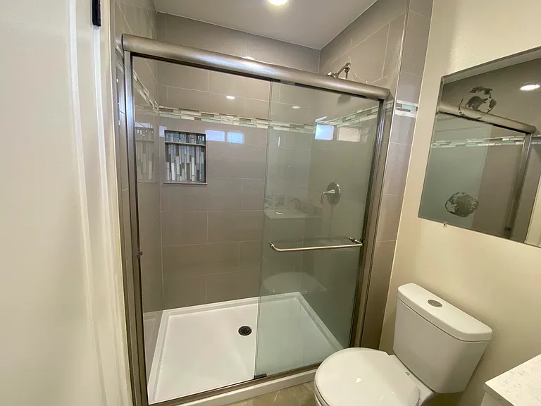 large spacious shower in master bathroom