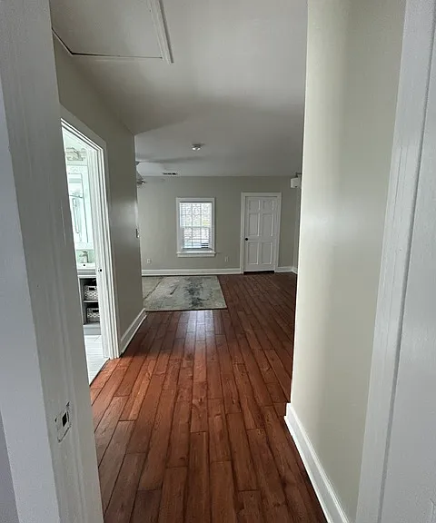 from bedroom to living area