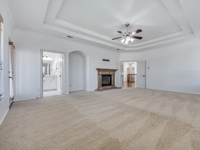 Primary bedroom with fireplace