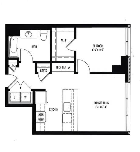 Floor plan BR, 1 BTH