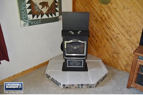 Pellet stove in living room