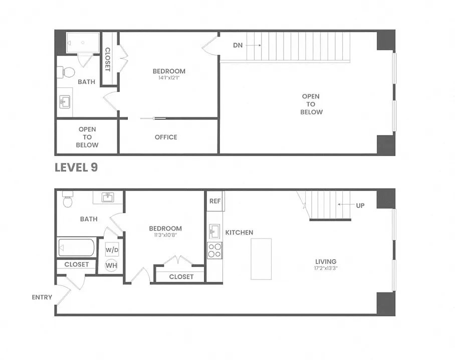 Floor plan 2 Bed 2 Bath + Loft