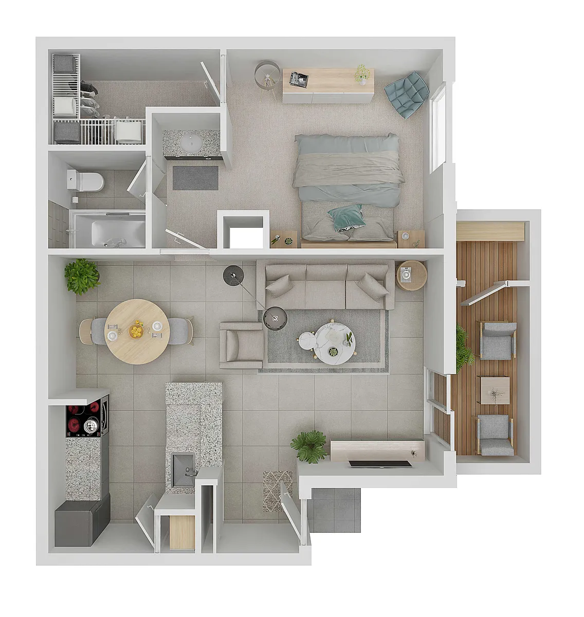 Floor plan 1X1-A