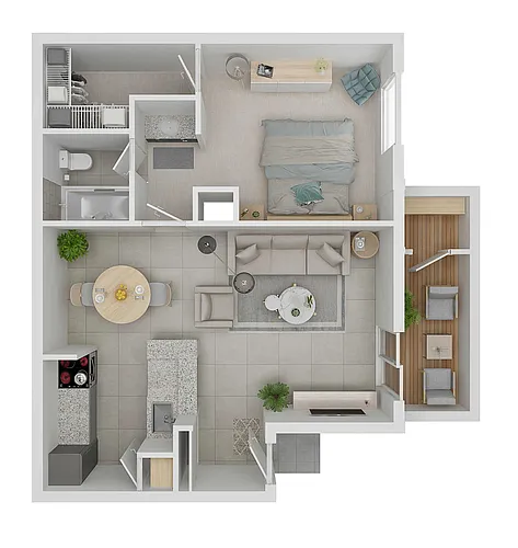 Floor plan 1X1-A