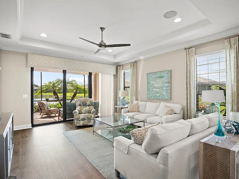 Living room view to patio